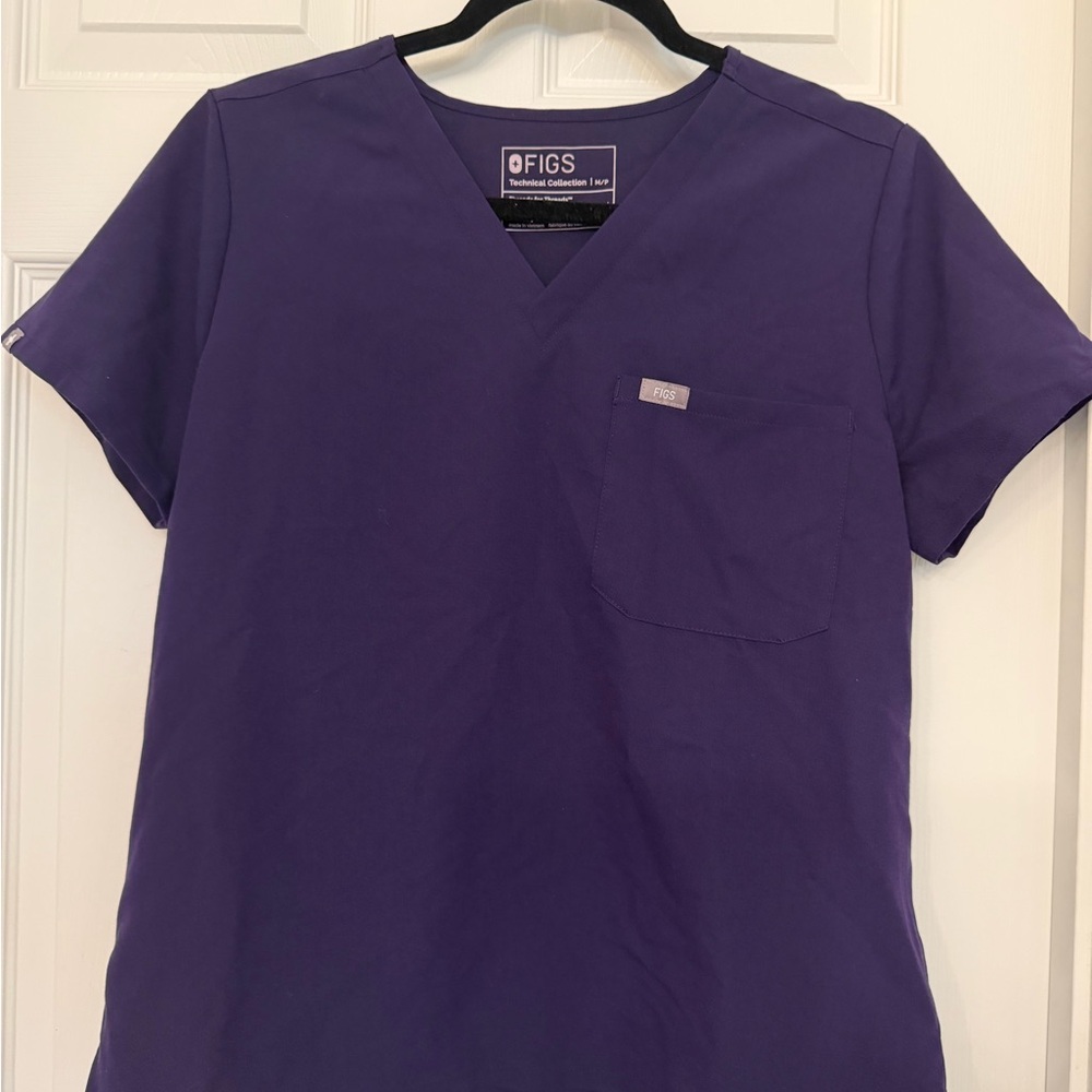 FIGS Deep Purple V-Neck Scrub Top